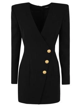 推荐BALMAIN 女士黑色羊毛连衣裙 YF1R9535WB05-0PA商品