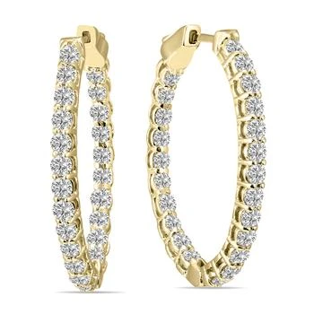 SSELECTS | 3 Carat Tw Oval Lab Grown Diamond Hoop Earrings In 14k Yellow Gold,商家Premium Outlets,价格¥21804