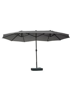 商品Outsunny | 15' Steel Rectangular Outdoor Double Sided Market Patio Umbrella with UV Sun Protection and Easy Crank Dark Gray,商家Belk,价格¥1552图片