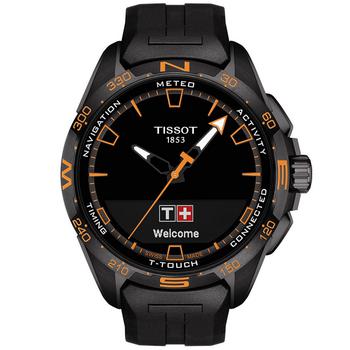 Tissot | Men's Swiss T-Touch Connect Solar Black Rubber Strap Smart Watch 48mm商品图片,