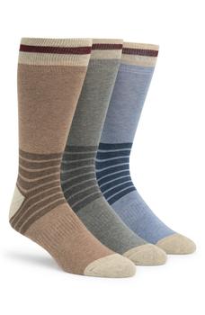 Lorenzo Uomo, Lorenzo Uomo | Casual Stripe Crew Socks - Pack of 3商品图片 4.1折