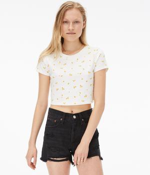 product Aeropostale Women's '90S Slim Kate Floral Cropped Tee*** image