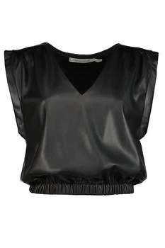 Bishop + Young | Simone Vegan Leather Top In Black,商家Premium Outlets,价格¥509