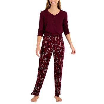 Charter Club | Women's Long Sleeve Soft Knit Pajama Set, Created for Macy's商品图片,4折