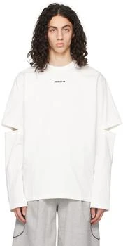 推荐White Cutout Long Sleeve T-Shirt商品