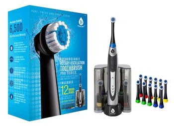 PURSONIC | Deluxe Ultra High Powered Rotary Oscillating Rechargeable Electric Toothbrush with Dock Charger & 12 Brush Heads (Value Pack),商家Premium Outlets,价格¥295