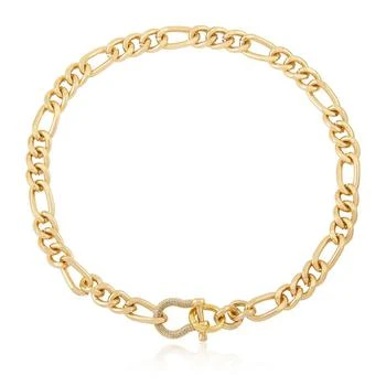 Ettika Jewelry | Cuffed Love 18k Gold Plated Chain Link Necklace ONE SIZE,商家Verishop,价格¥399
