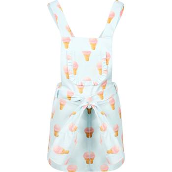 推荐Ice cream print dungaree skirt in light blue商品