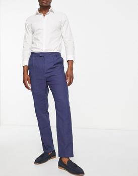商品Bando straight leg suit trousers in navy图片