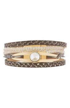 SAACHI | Crystal Leather Bracelet,商家Nordstrom Rack,价格¥298