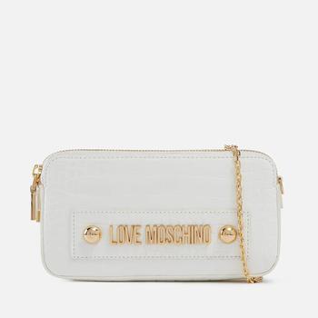 推荐Love Moschino Croc-Effect Faux Leather Clutch Bag商品