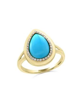 Bloomingdale's | Turquoise and Diamond Ring in 14K Yellow Gold - 100% Exclusive,商家Bloomingdale's,价格¥5669