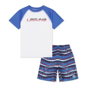 Little Boys Stars and Stripes Swim Top and Swim Shorts, 2 Piece Set