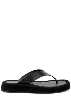 The Row | Ginza black leather flip flops商品图片,