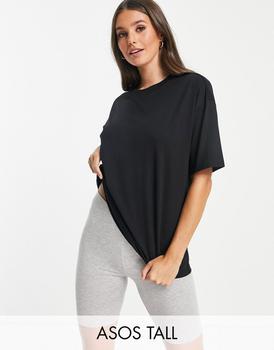 推荐ASOS DESIGN Tall ultimate oversized t-shirt in black商品