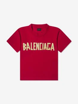 Balenciaga | Kids Logo T-Shirt in Red 额外8折, 额外八折