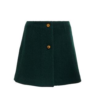 推荐High-rise virgin wool miniskirt商品