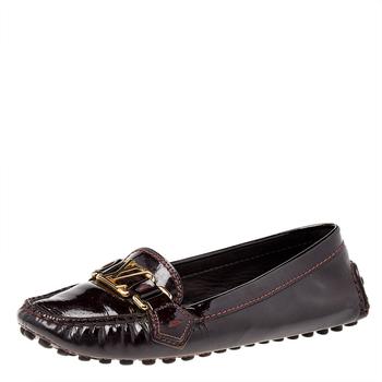 lv鞋, [二手商品] Louis Vuitton | Louis Vuitton Brown Patent Leather Oxford Slip On Loafers Size 36商品图片 9.5折, 满1件减$100, 满减