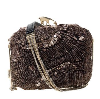 [二手商品] Bally | Bally Brown Sequins Embellished Clutch Bag商品图片,3.4折