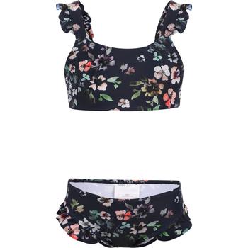 推荐Floral print ruffled bikini in black商品