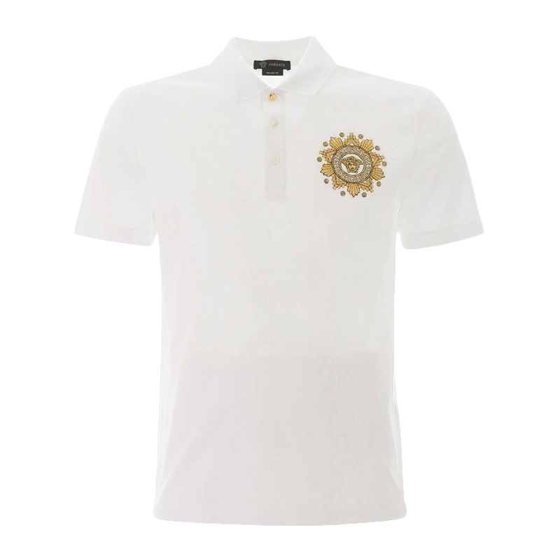 夏装范思哲短袖, Versace | VERSACE 范思哲 男士白色棉POLO衫 A85111-A231240-A2088商品图片 独家减免邮费