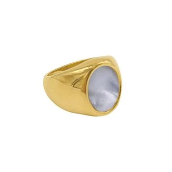 ADORNIA | 14K Gold Plated Oval White Imitation Mother of Pearl Ring 独家减免邮费