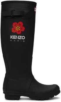 推荐Black Kenzo Paris Hunter Edition Wellington Boots商品