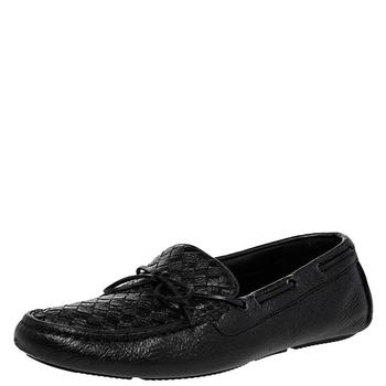 推荐Bottega Veneta Black Intrecciato Leather Slip on Loafers Size 42.5商品