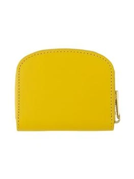 推荐Demi Lune Mini Compact Change Purse - Leather - Yellow商品