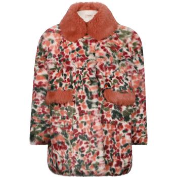 推荐Floral colorful fur coat in pink商品