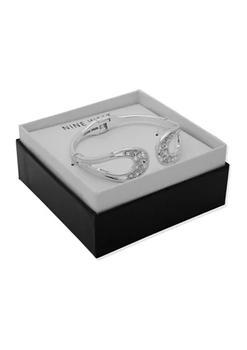 product Silver Tone Crystal Hinge Cuff Bracelet - Boxed image