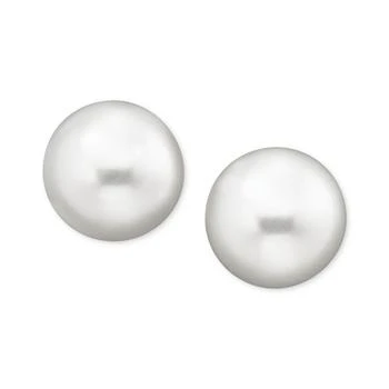 Belle de Mer | Pearl Earrings, 14k Gold Cultured Freshwater Pearl Stud Earrings (10mm) (Also Available in Pink Cultured Freshwater Pearl) 独家减免邮费