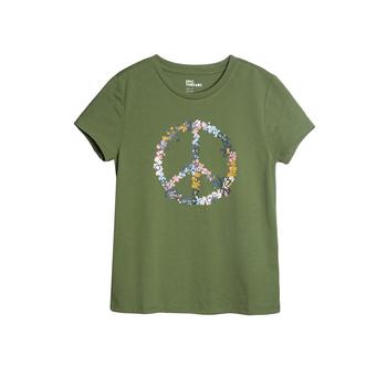 Epic Threads | Little Girls Floral Peace Sign Graphic T-shirt, Created For Macy's商品图片,5折×额外8折, 额外八折