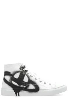 Vivienne Westwood | Vivienne Westwood Plimsoll Orb Printed High-Top Sneakers,商家Cettire,价格¥1349