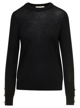 推荐Black Crewneck Light Sweater in Wool Woman M Michael Kors商品