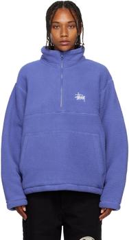 STUSSY | Blue Embroidered Sweatshirt商品图片,额外8.5折, 独家减免邮费, 额外八五折