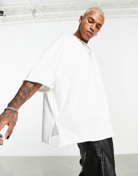 asos design, ASOS | ASOS DESIGN oversized t-shirt with side splits in cream商品图片 