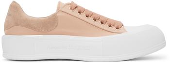 商品Alexander McQueen | Pink Deck Lace Plimsoll Sneakers,商家SSENSE,价格¥3487图片