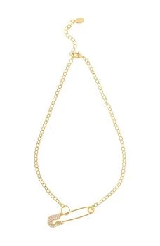 Rivka Friedman | Pavé Cubic Zirconia Safety Pin Pendant Necklace,商家Nordstrom Rack,价格¥1193