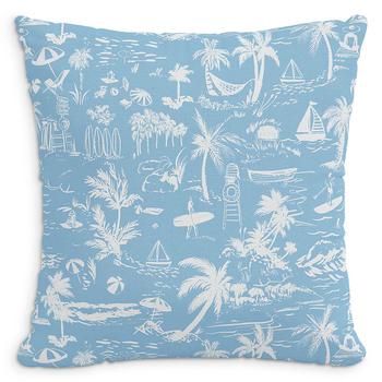 推荐The Beach Toile Linen Decorative Pillow with Feather Insert, 20" x 20"商品