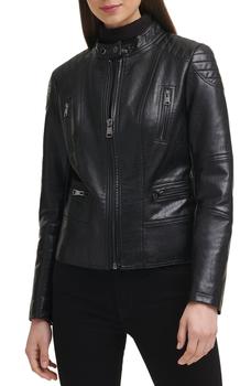 Kenneth Cole, Kenneth Cole | Faux Leather Crop Moto Jacket商品图片 3.5折