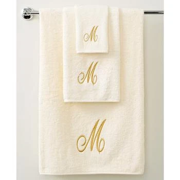 Avanti | Monogram Initial Script Ivory & Gold Hand Towel, 16" x 30",商家Macy's,价格¥75
