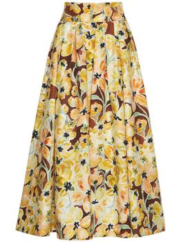 Rosie Assoulin | Vanessa Printed Taffeta Midi Skirt商品图片,额外6.5折, 额外六五折