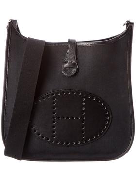 爱马仕女包怎么选, [二手商品] Hermes | Hermes Black Canvas Evelyne I PM (Authentic Pre-Owned)商品图片 