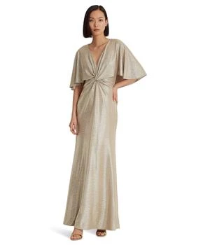 Ralph Lauren | Foil-Print Jersey Cape Gown,商家Zappos,价格¥1384