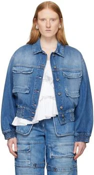 MSGM | Indigo Oversized Denim Jacket,商家Ssense US,价格¥6150