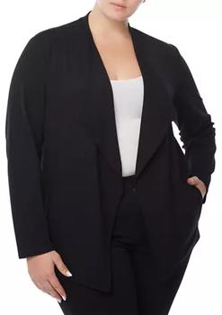 推荐Plus Size Drape Front Jacket商品