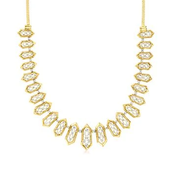 Ross-Simons | Ross-Simons Diamond Geometric Necklace in 18kt Gold Over Sterling,商家Premium Outlets,价格¥19019