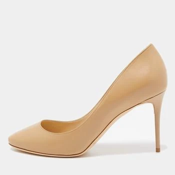 推荐Jimmy Choo Beige Leather Round Toe Pumps Size 39商品