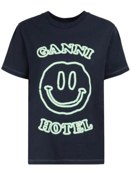 Ganni | Logo Printed Organic Cotton T-shirt商品图片,额外6.5折, 额外六五折